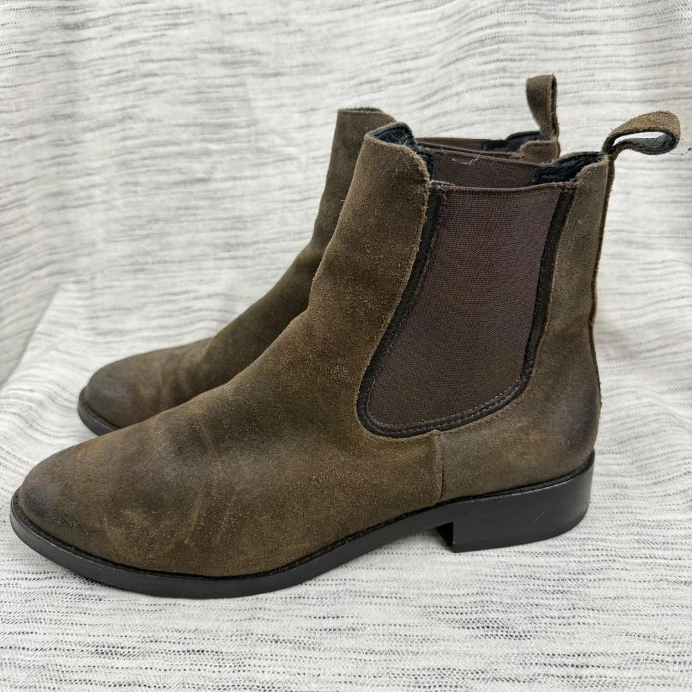 Thursday Boot Company Olive Green Suede Chelsea Boots Sz 9 Ankle Booties Western